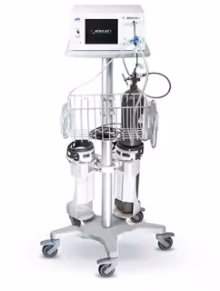 medical device with a screen mounted on a cart